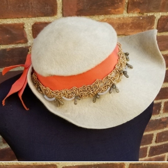 1940s felted wool‎ asymmetrical hat - Picture 14 of 16